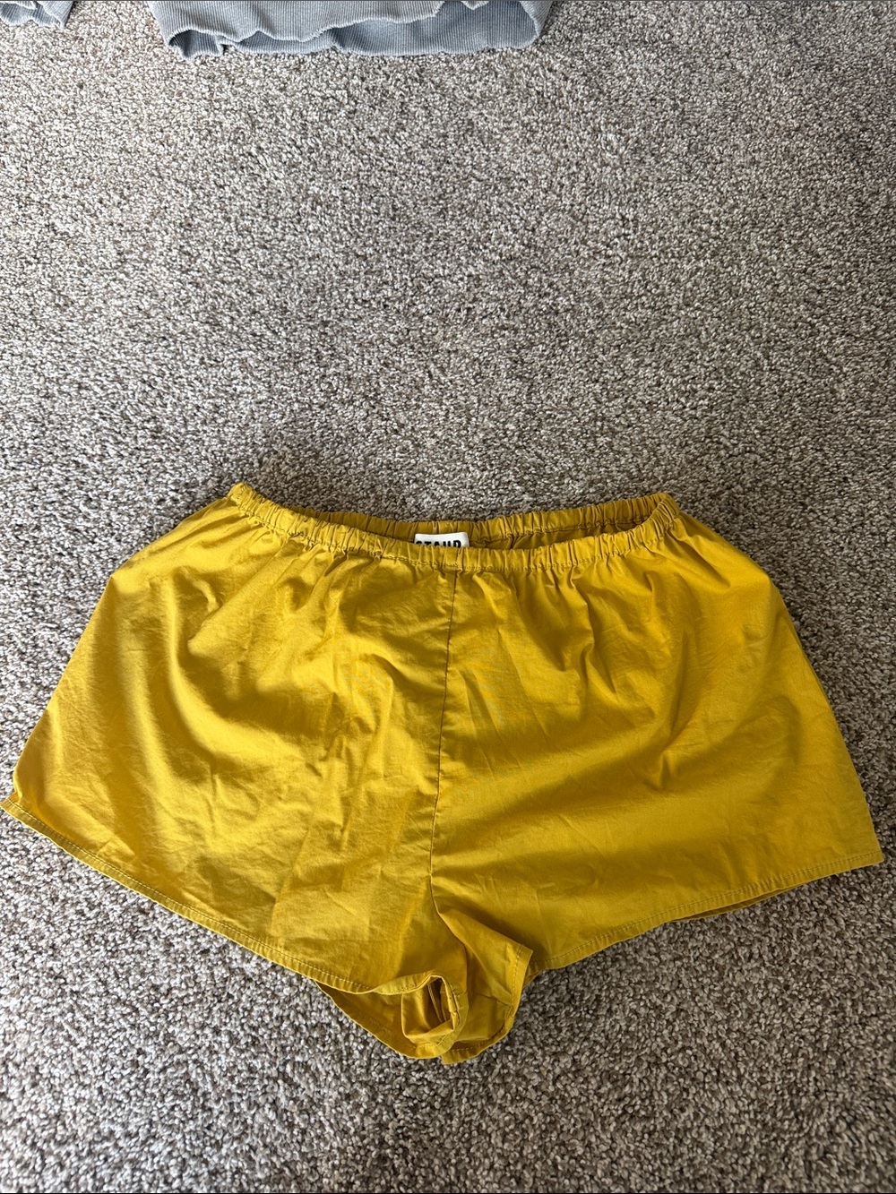 STAUD Yellow Elastic-Waist Athletic Shorts